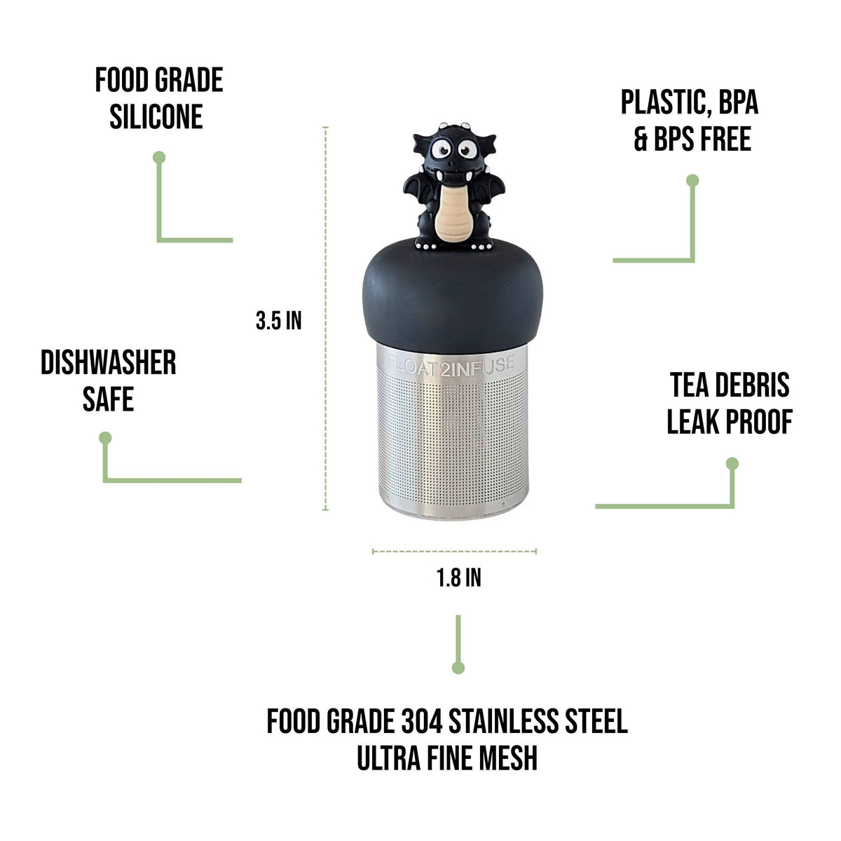 Black Dragon | Floating Tea Infuser | Black Base | Black