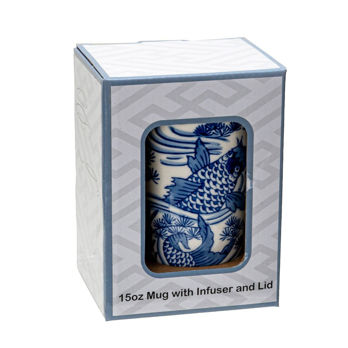 Koi Fish Design 15oz Tea Mugs with Lid and Infuser for Loose Leaf Tea (4/32)