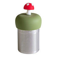 Mushroom | Floating Tea Steeper | Green Base | Red: Earth Green / Candy Apple Red Mushroom