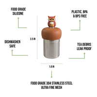 Owl | Floating Tea Infuser | Light Brown Base | Brown Owl