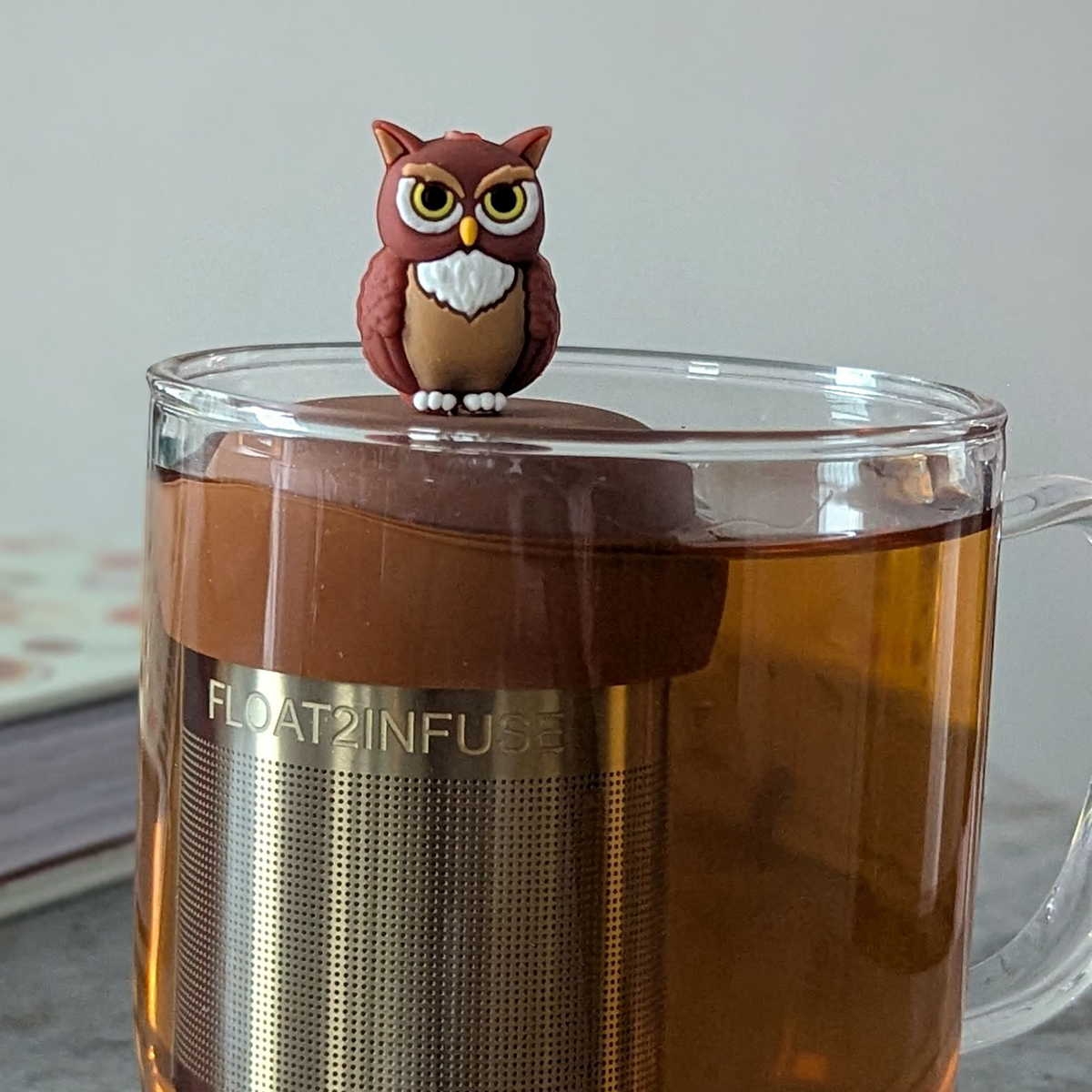 Owl | Floating Tea Infuser | Light Brown Base | Brown Owl