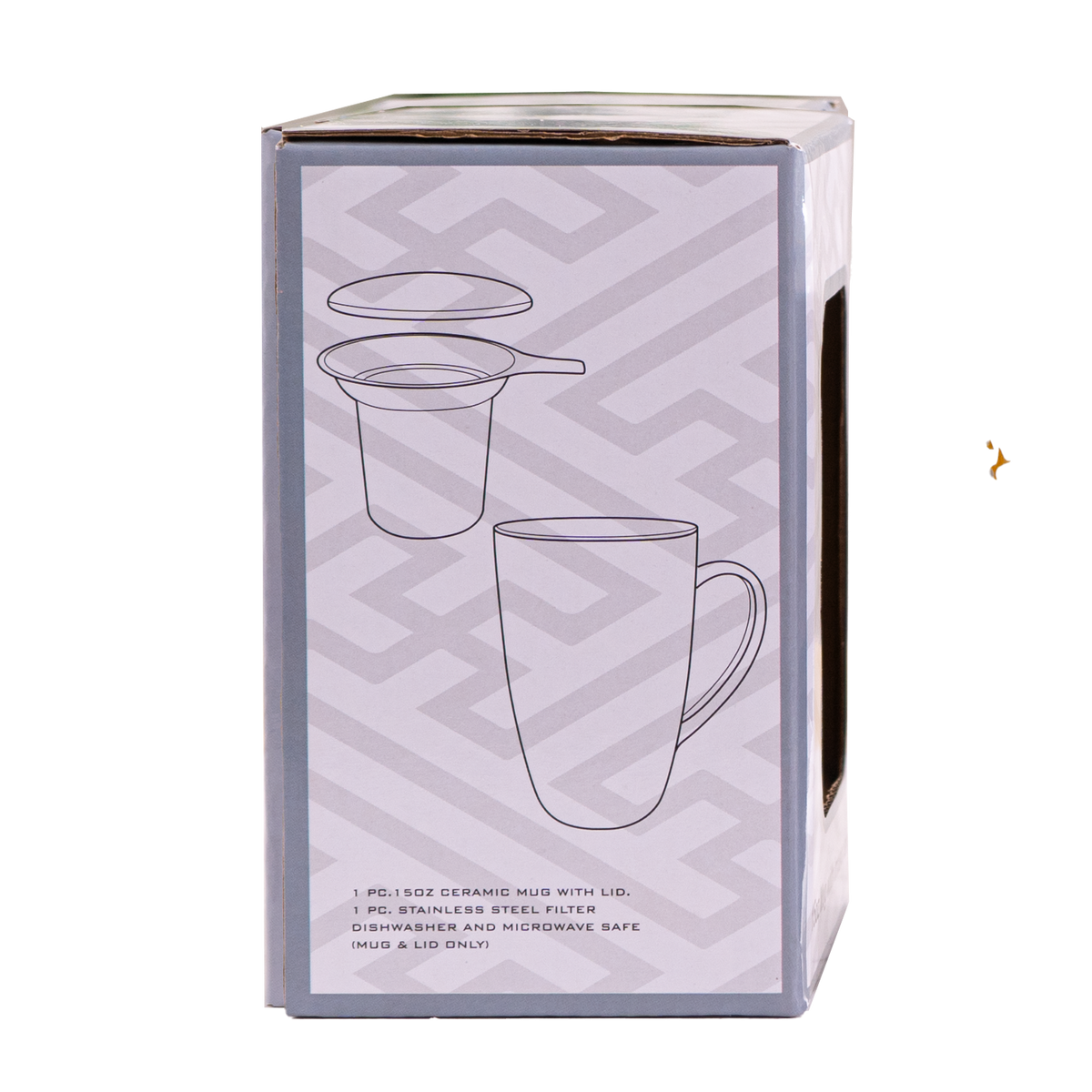 Yellow Flower Design 15oz Tea Mugs with Lid and Infuser