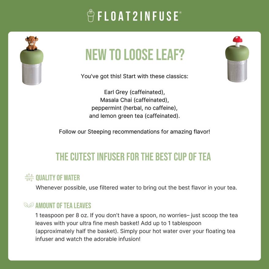 Flamingo | Floating Tea Infuser | Green Base | Pink