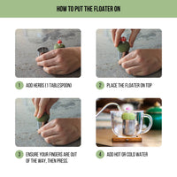 Mushroom | Floating Tea Steeper | Green Base | Red: Earth Green / Candy Apple Red Mushroom