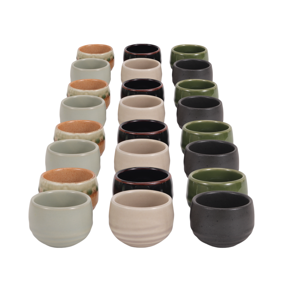 24 Piece Assortment 2.5"D Sake or Tea Cups Set (1/8)