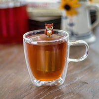 Owl | Floating Tea Infuser | Light Brown Base | Brown Owl