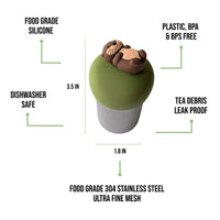 Otter | Floating Tea Infuser | Green Base | Brown Otter